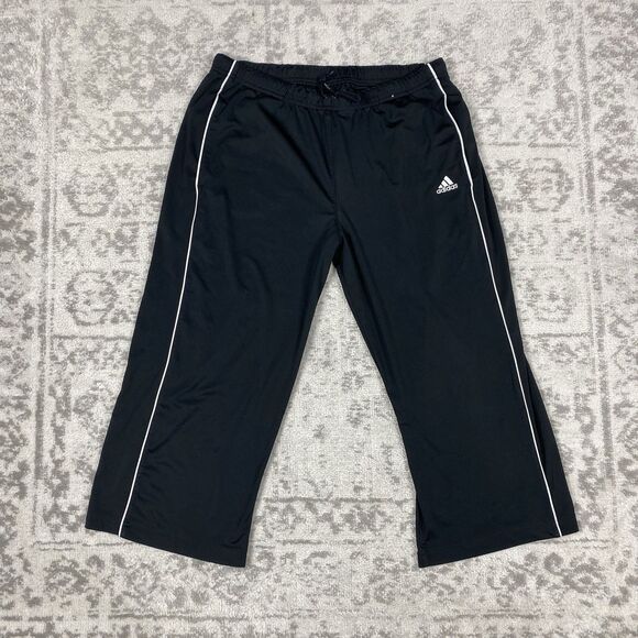 Adidas Pants Clima365 Climalite Women’s Capri Black Drawstring Size Medium - Picture 1 of 7